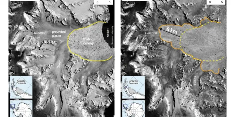 Antarktika'da 2 ayda şoke eden hız: Hektoria buzulu 8 kilometre eridi